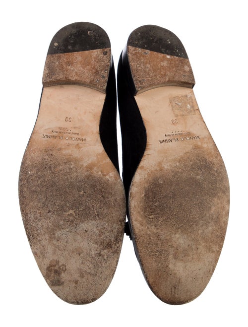 Manolo Blahnik Suede Tassel Accents Loafers