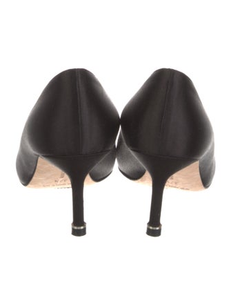Manolo Blahnik Satin Crystal Embellishments Pumps