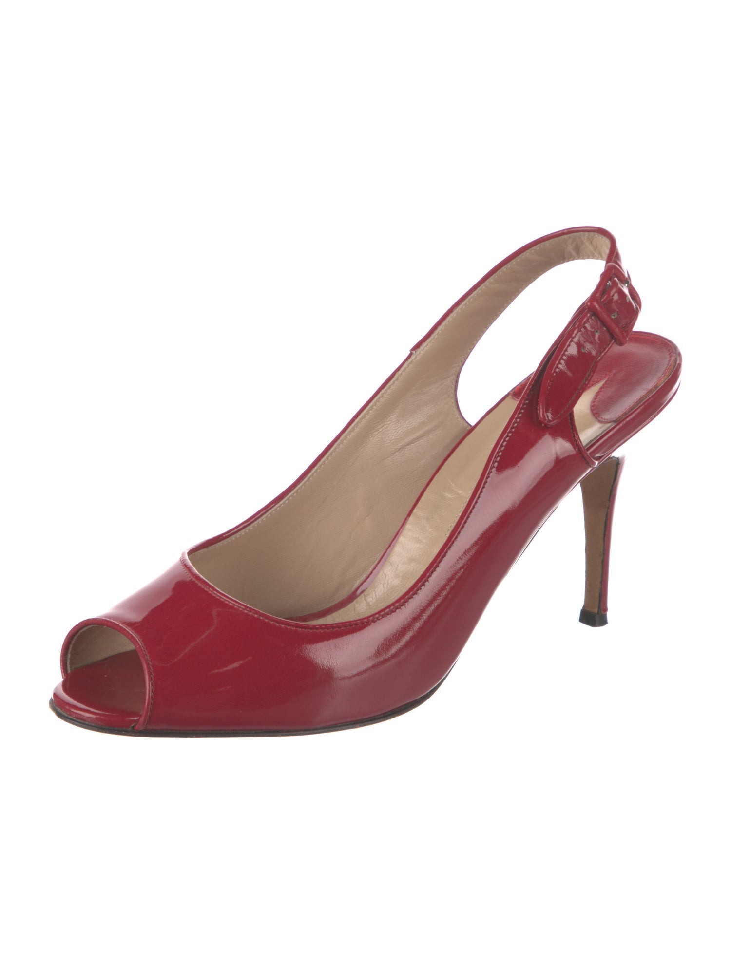 Manolo Blahnik Patent Leather Slingback Pumps