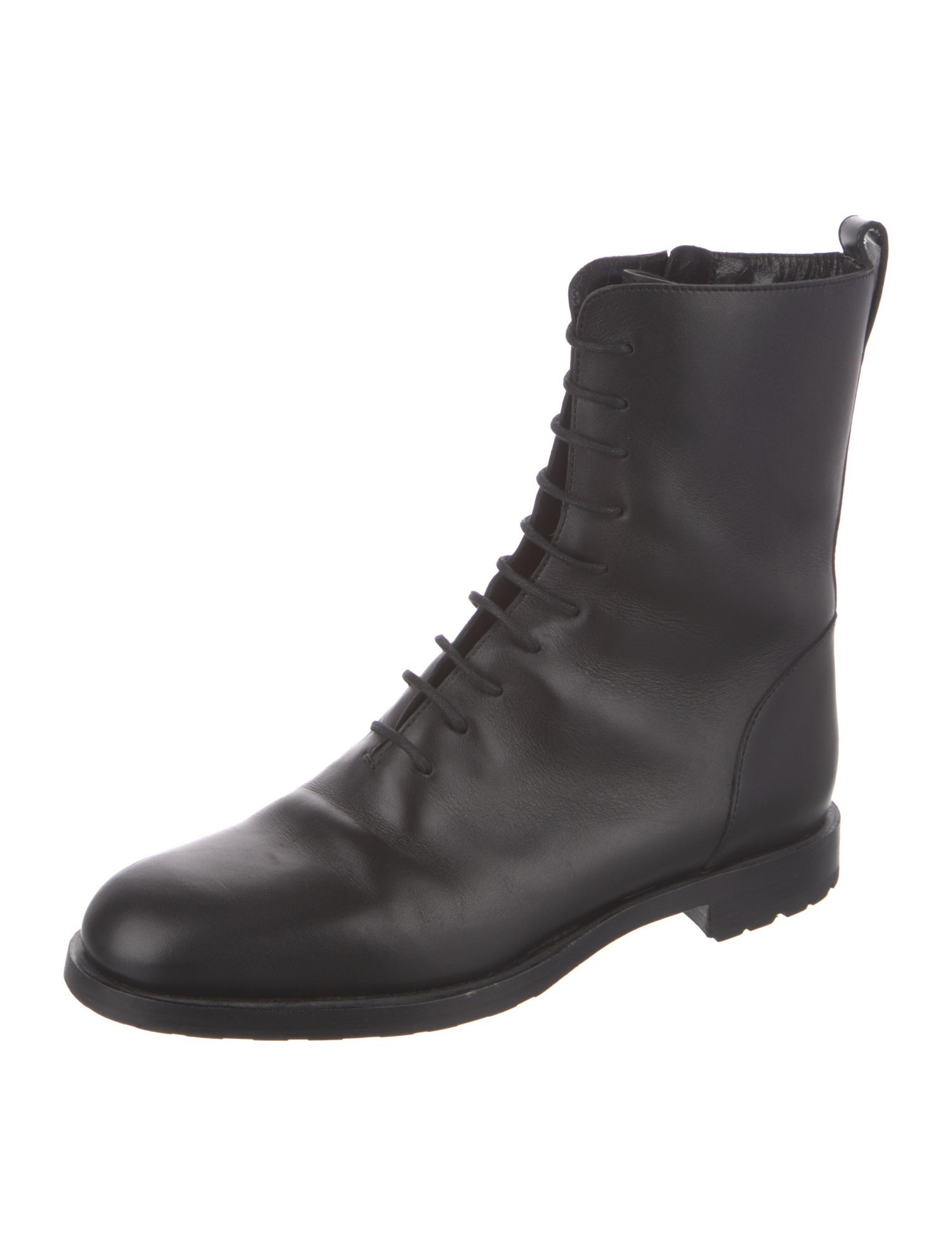 Manolo Blahnik Leather Combat Boots