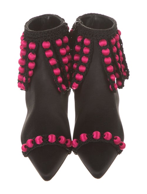 Manolo Blahnik Satin Patterned Lace-Up Boots