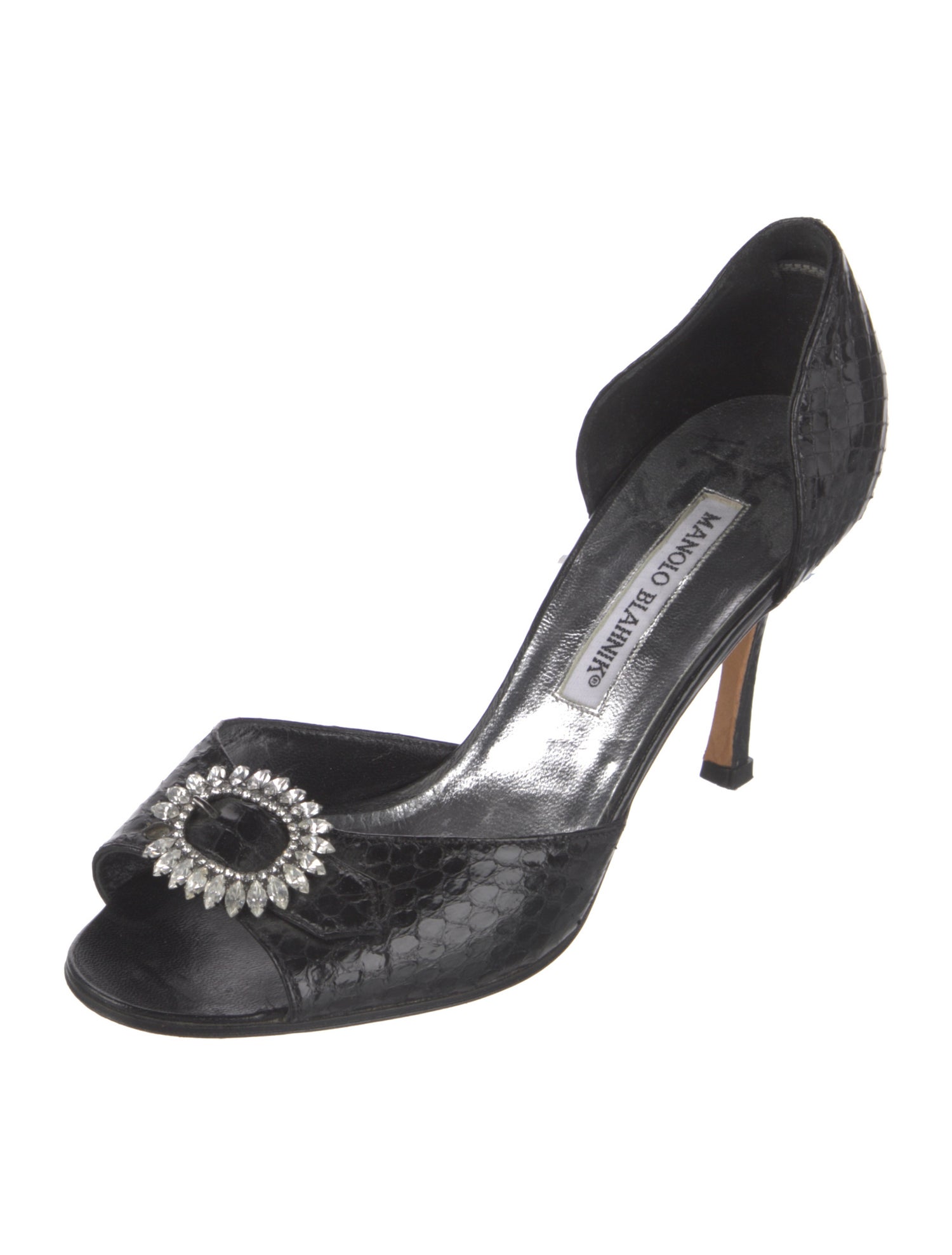 Manolo Blahnik Snakeskin Printed Sandals