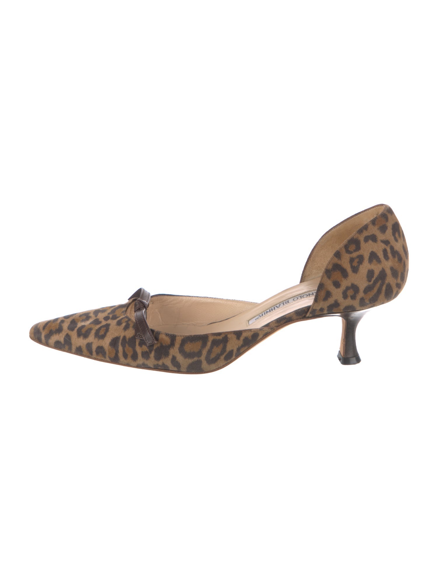 Manolo Blahnik Suede Animal Print D'Orsay Pumps