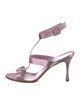 Manolo Blahnik Satin T-Strap Sandals