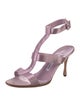 Manolo Blahnik Satin T-Strap Sandals
