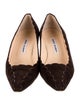 Manolo Blahnik Suede Scalloped Accent Pumps