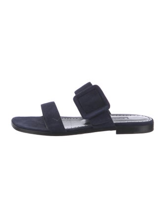 Manolo Blahnik Suede Slides