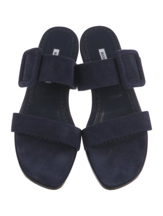 Manolo Blahnik Suede Slides