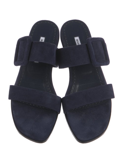 Manolo Blahnik Suede Slides