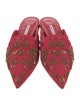 Manolo Blahnik Satin Patterned Mules