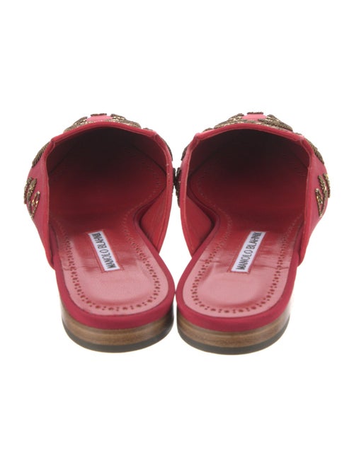 Manolo Blahnik Satin Patterned Mules