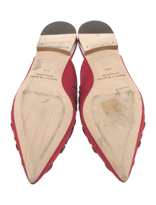 Manolo Blahnik Satin Patterned Mules