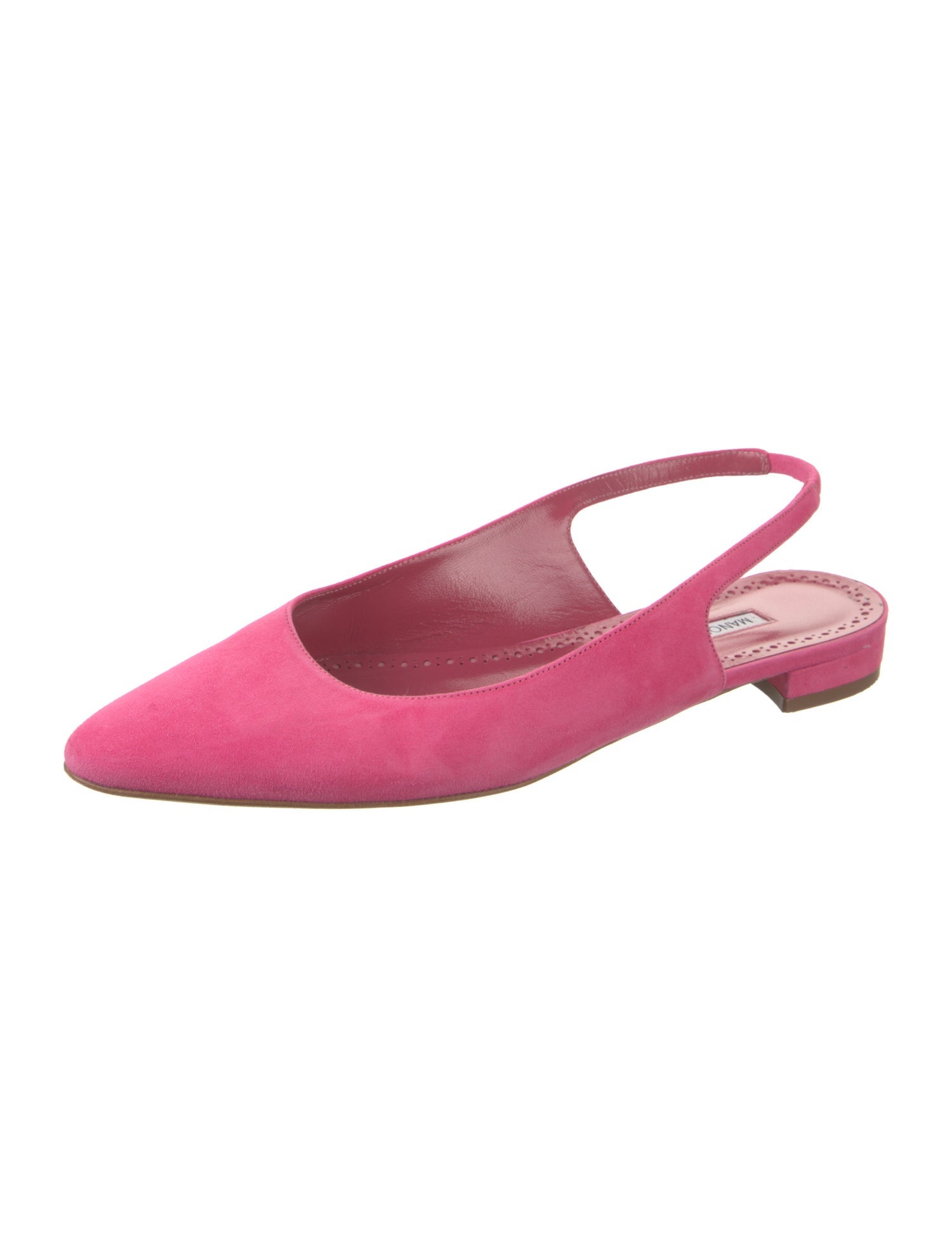 Manolo Blahnik Sawra 10 Suede Slingback Flats