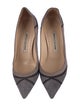 Manolo Blahnik Suede Colorblock Pattern Pumps