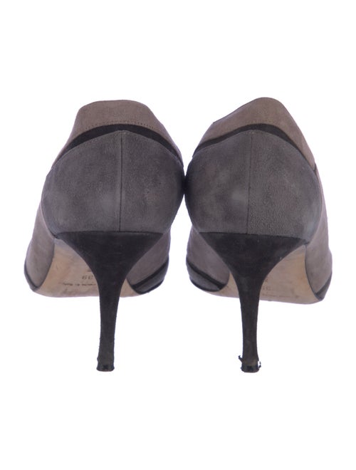 Manolo Blahnik Suede Colorblock Pattern Pumps