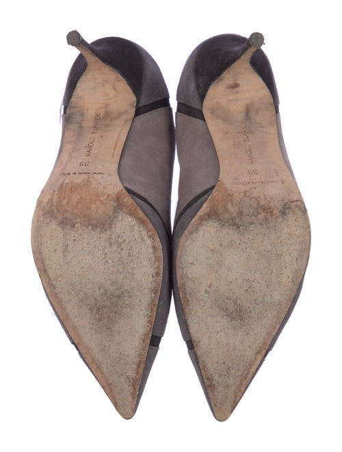 Manolo Blahnik Suede Colorblock Pattern Pumps