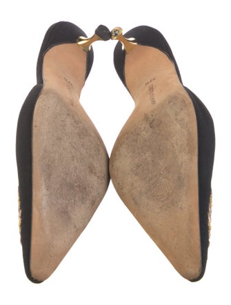 Manolo Blahnik Suede Sequin Embellishments Mules