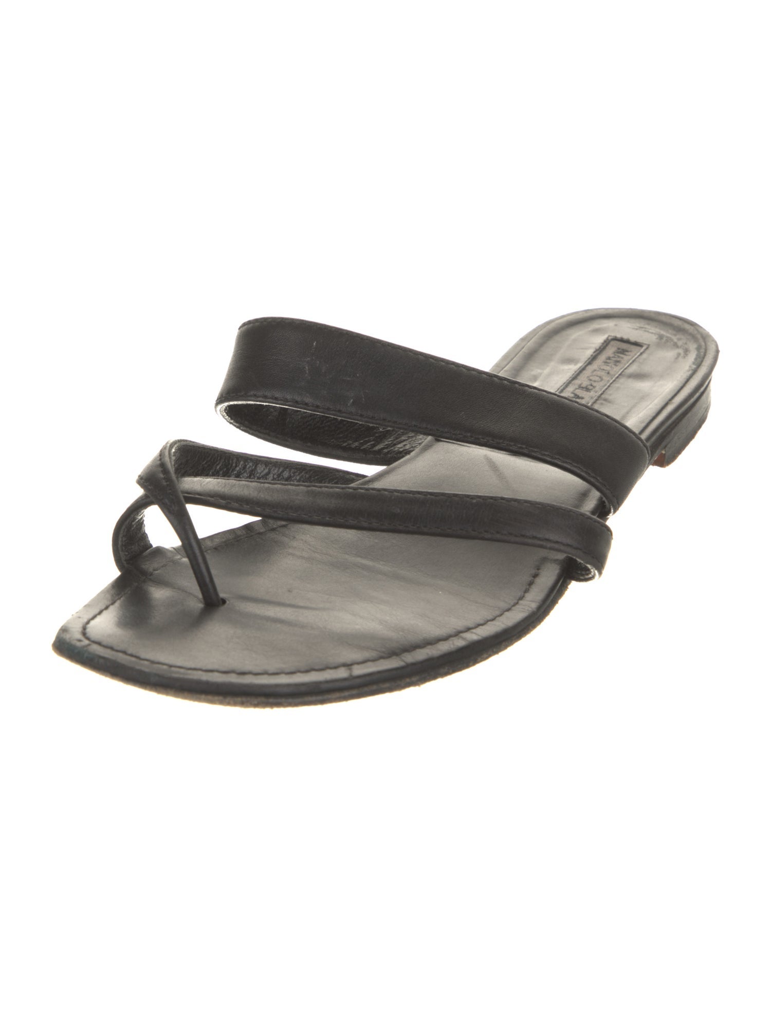 Manolo Blahnik Leather Slides