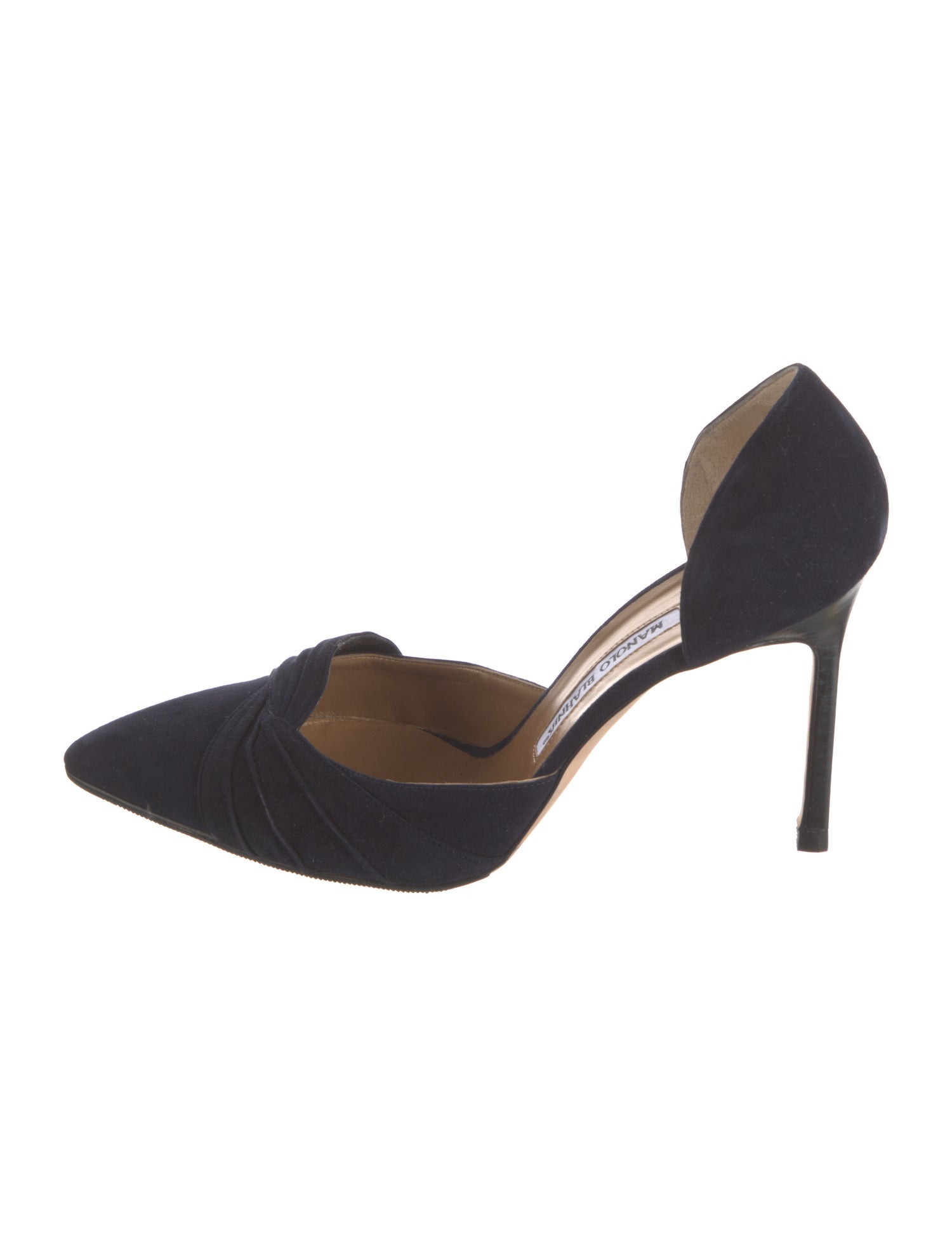 Manolo Blahnik Suede D'Orsay Pumps