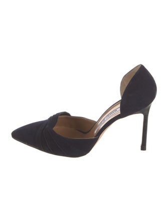 Manolo Blahnik Suede D'Orsay Pumps