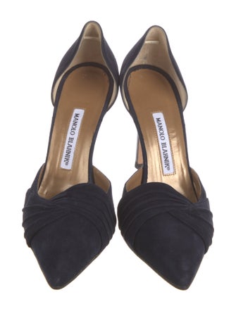 Manolo Blahnik Suede D'Orsay Pumps