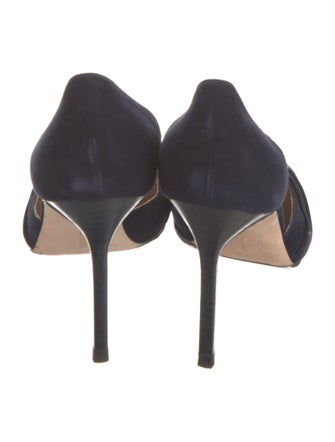 Manolo Blahnik Suede D'Orsay Pumps