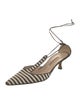 Manolo Blahnik Canvas Striped Slingback Pumps