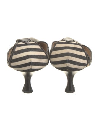Manolo Blahnik Canvas Striped Slingback Pumps