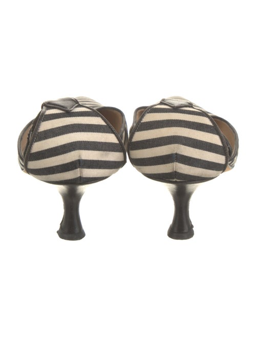 Manolo Blahnik Canvas Striped Slingback Pumps