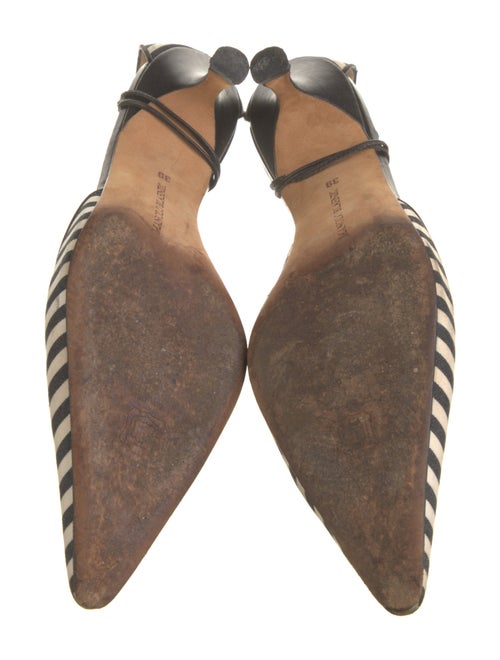 Manolo Blahnik Canvas Striped Slingback Pumps