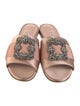 Manolo Blahnik Satin Crystal Embellishments Slides