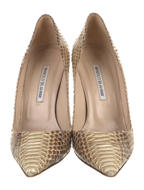Manolo Blahnik Python Animal Print Pumps