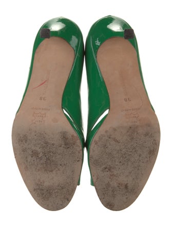 Manolo Blahnik Patent Leather Cutout Accent Pumps