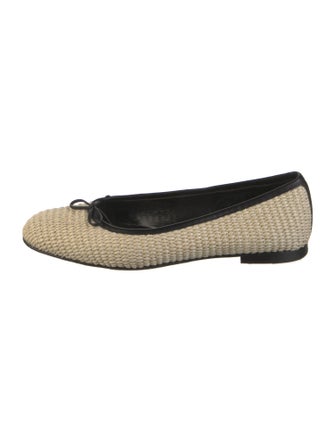 Manolo Blahnik Straw Ballet Flats