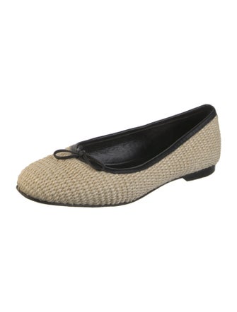 Manolo Blahnik Straw Ballet Flats