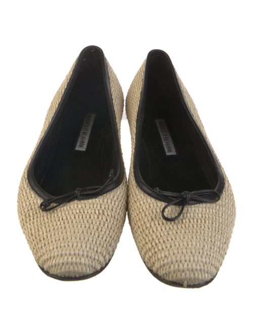Manolo Blahnik Straw Ballet Flats