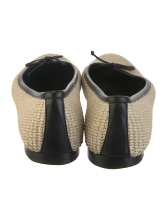 Manolo Blahnik Straw Ballet Flats
