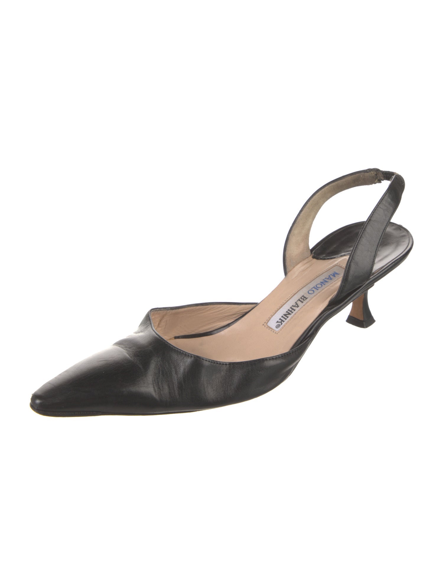 Manolo Blahnik Leather Slingback Pumps