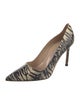 Manolo Blahnik Embossed Leather Animal Print Pumps