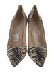 Manolo Blahnik Embossed Leather Animal Print Pumps