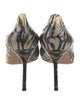 Manolo Blahnik Embossed Leather Animal Print Pumps
