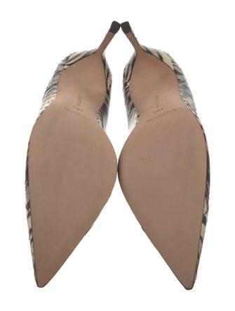 Manolo Blahnik Embossed Leather Animal Print Pumps