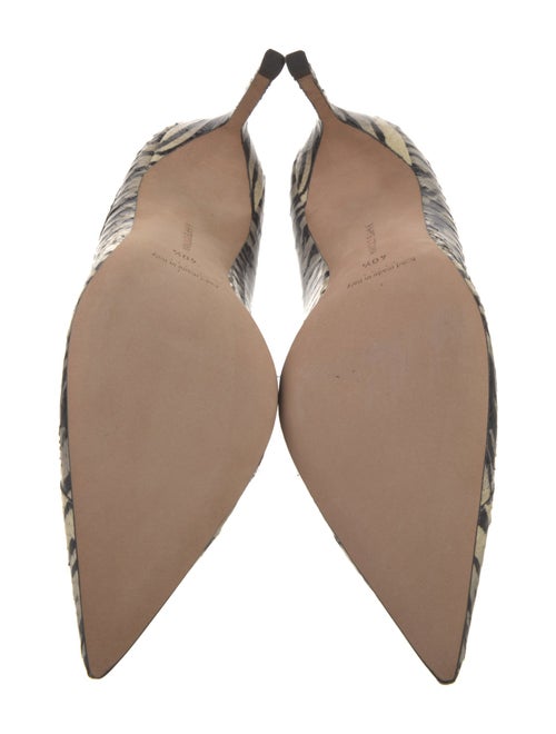 Manolo Blahnik Embossed Leather Animal Print Pumps