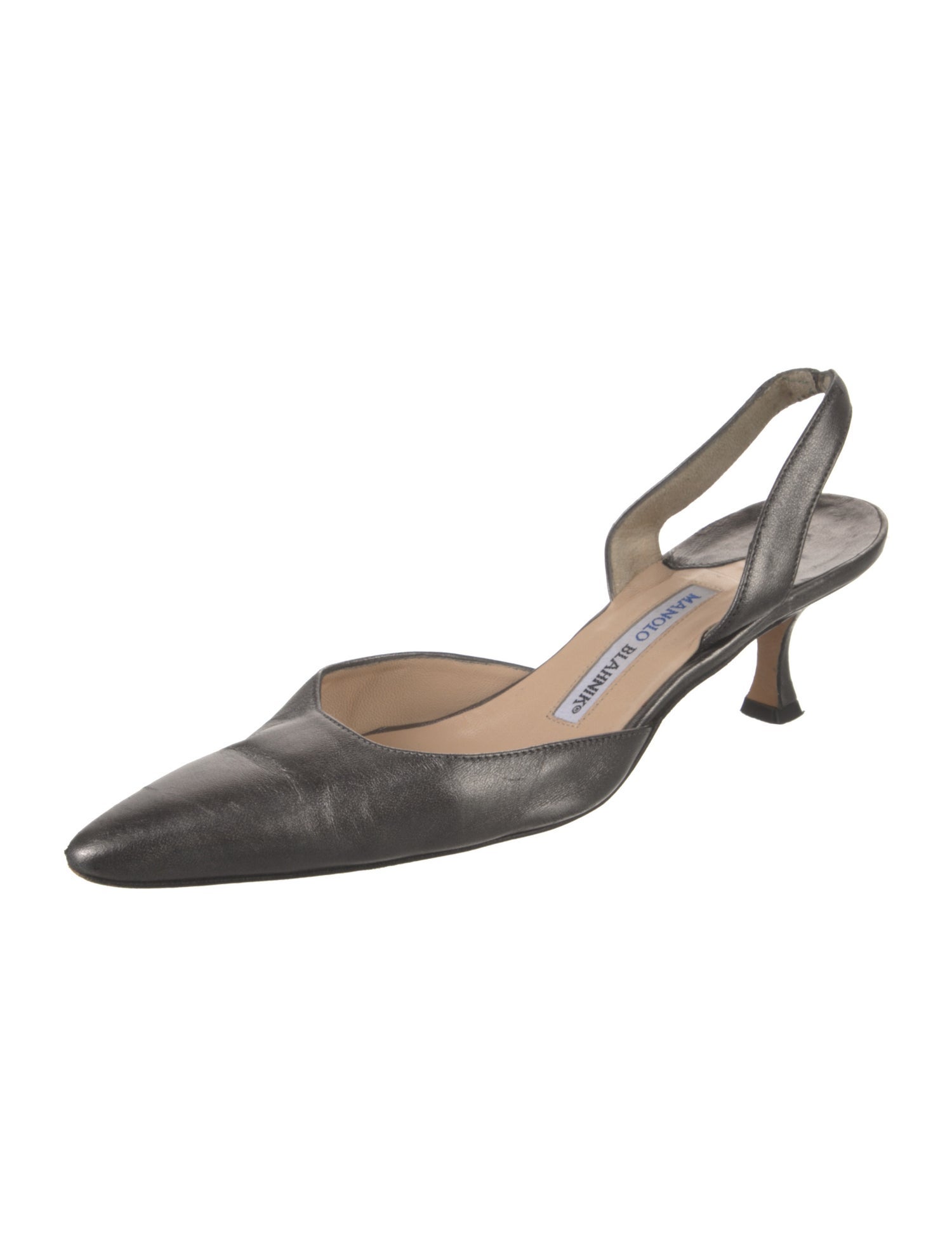 Manolo Blahnik Leather Slingback Pumps