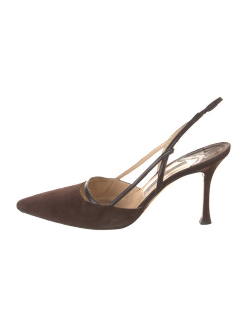 Manolo Blahnik Leather Slingback Pumps