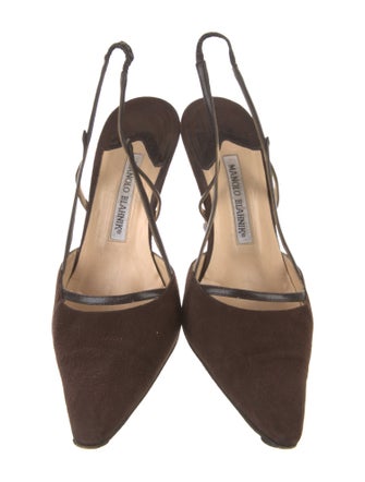 Manolo Blahnik Leather Slingback Pumps