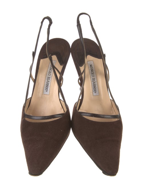 Manolo Blahnik Leather Slingback Pumps