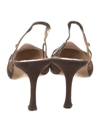 Manolo Blahnik Leather Slingback Pumps