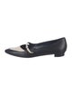 Manolo Blahnik Leather Crystal Embellishments Mary Jane Flats