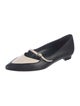 Manolo Blahnik Leather Crystal Embellishments Mary Jane Flats